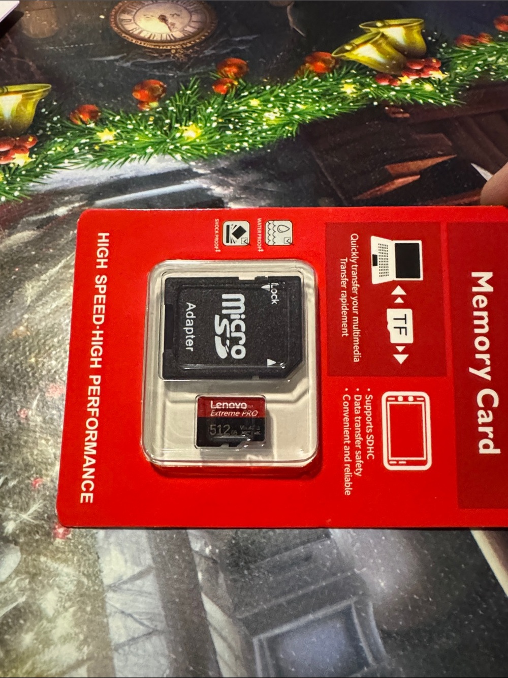 Lenovo Red MicroSD Card 512GB with Black SD Adapter